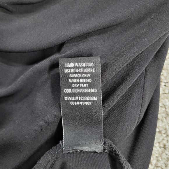 Dress Barn Collection Womens Dress 12 Black Floral Lace Ruched‎ Cocktail Party - Picture 8 of 12